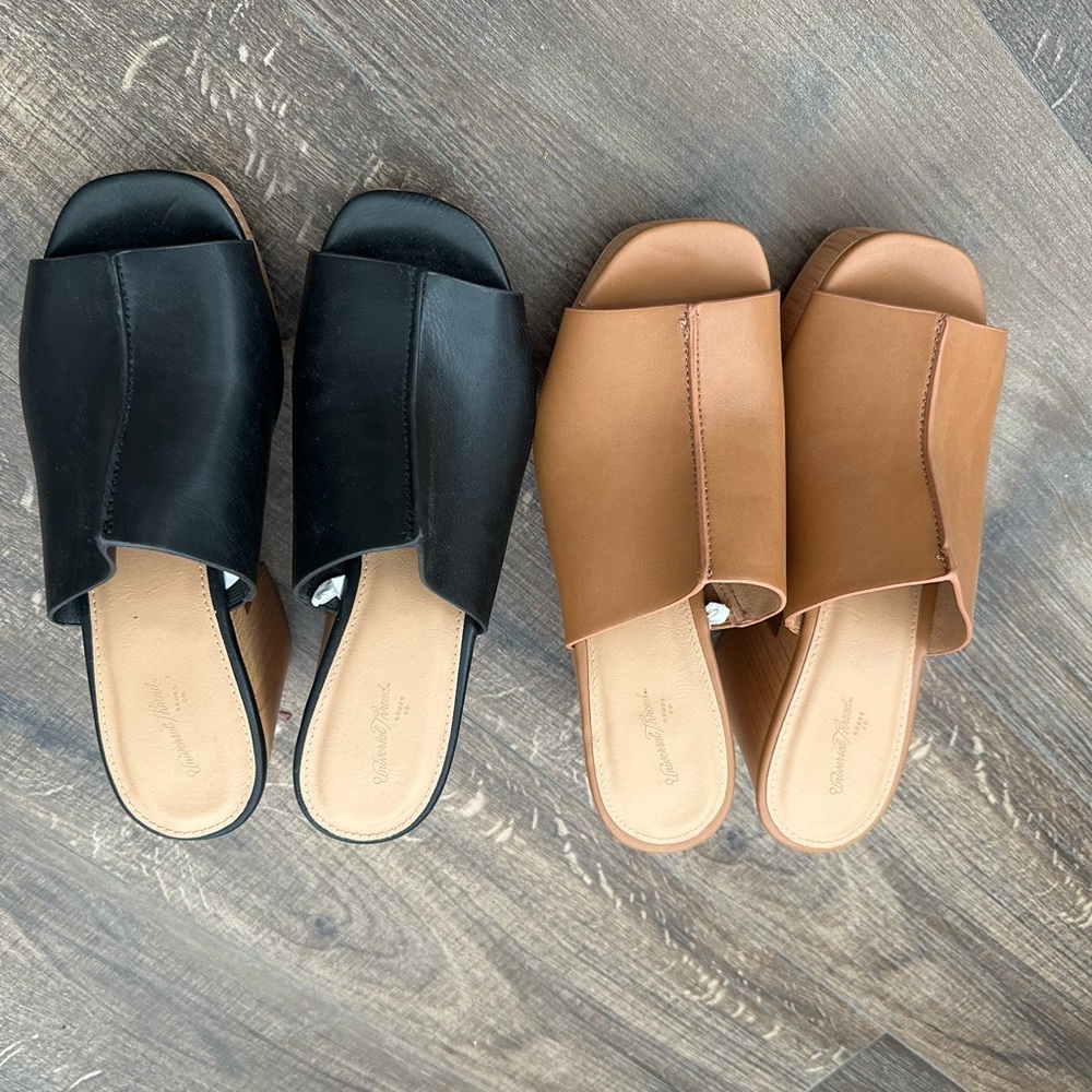 Universal Thread Black and Tan Mules